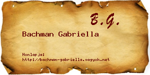 Bachman Gabriella névjegykártya